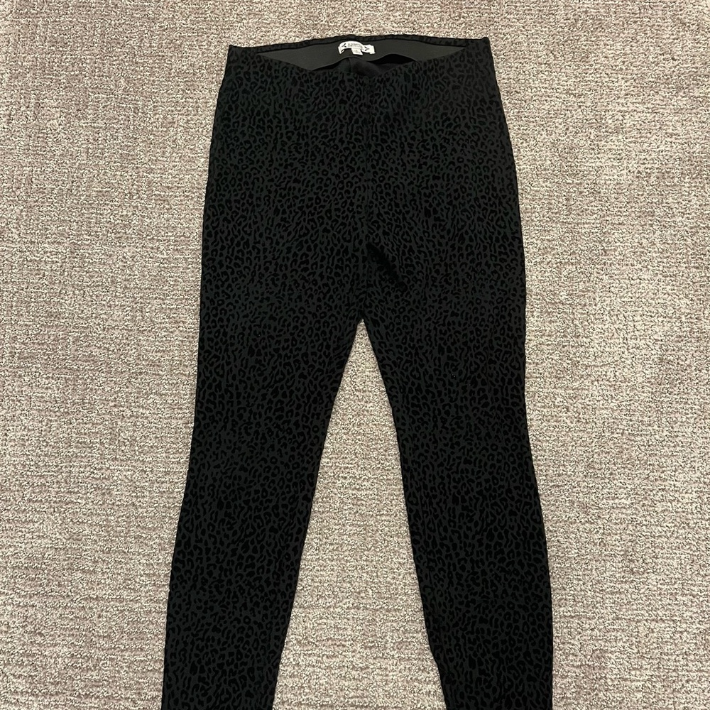 Stylish Black Leopard Work Pants